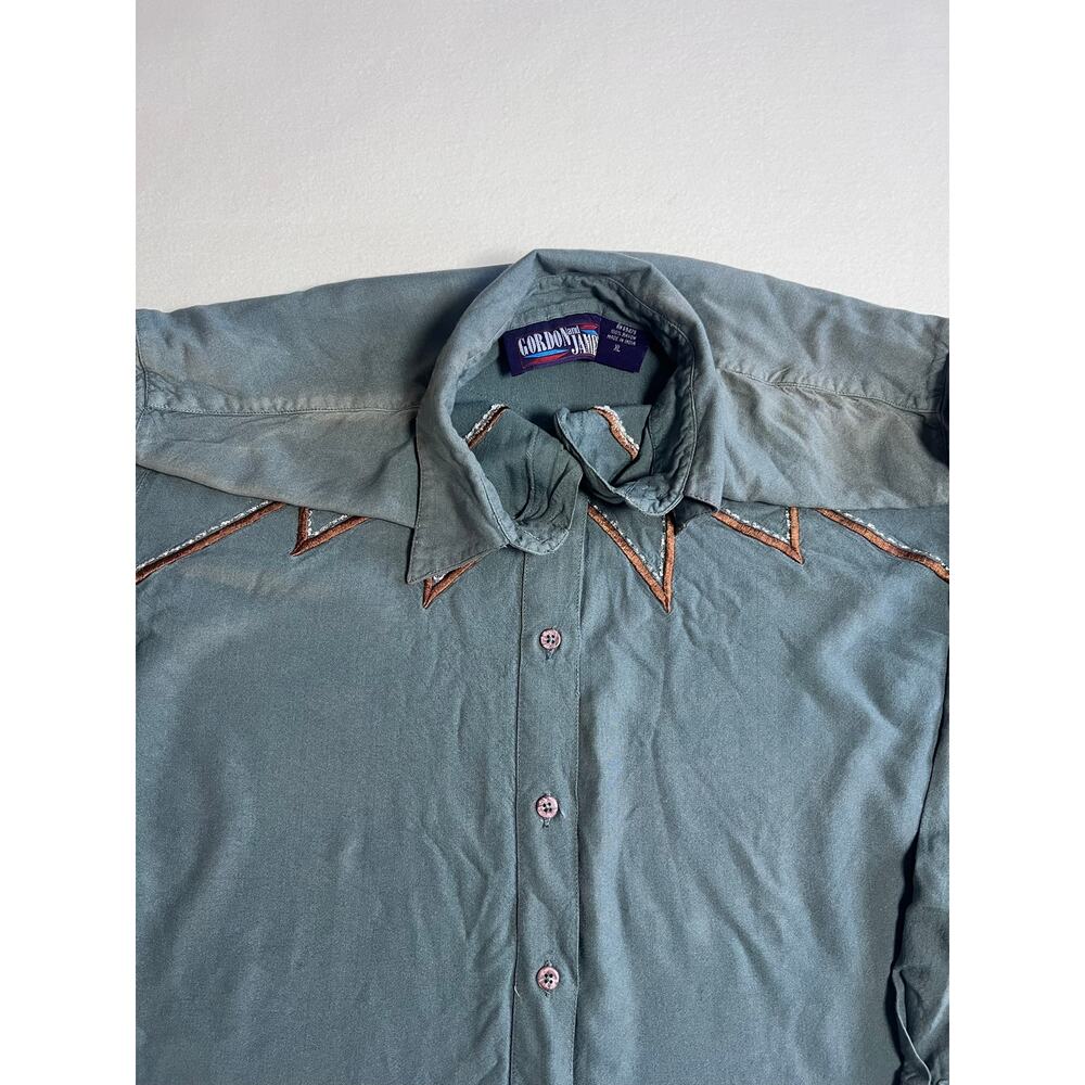 Vintage Gordon James Mens XL Western Shirt Rayon Embroidered Rodeo Cowboy 90s - Picture 6 of 8